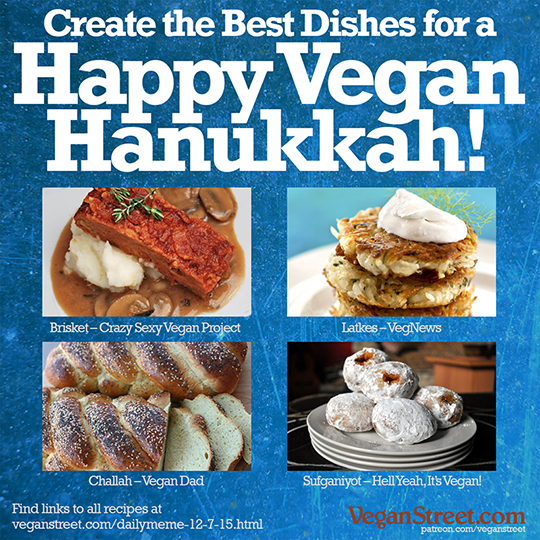"Happy Vegan Hanukkah!" by VeganStreet.com