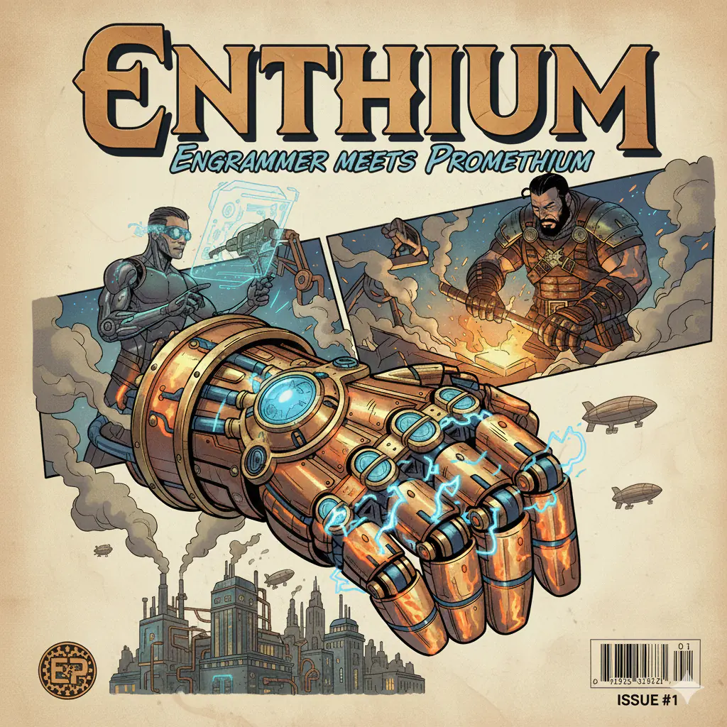 "Enthium: Engrammer meets Promethium" โ Poster generated by Gemini. "Enthium: Engrammer meets Promethium" โ Poster generated by Gemini.