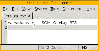 Telugu RTS with SCIM in Ubuntu Breezy