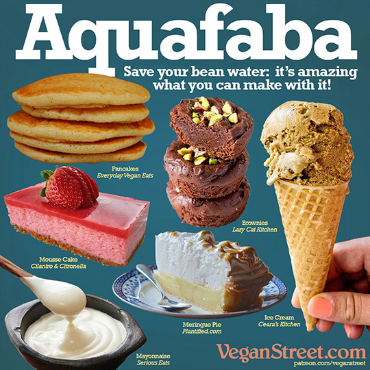 "Aquafaba: bean water" by VeganStreet.com
