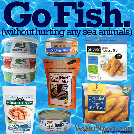 "Go Fish. (without hurting any sea animals)" by VeganStreet.com