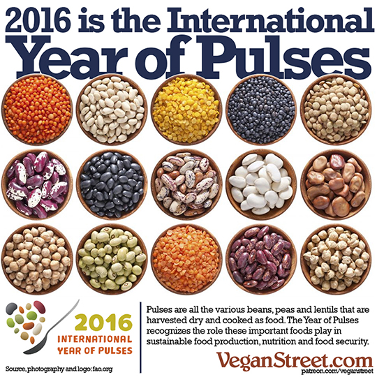 "2016 is the international year of pulses" by VeganStreet.com