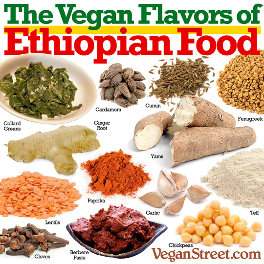 "Vegan flavors of Ethiopian food" by VeganStreet.com