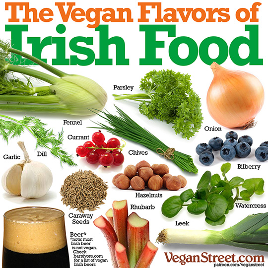 "Vegan flavors of Irish food" by VeganStreet.com