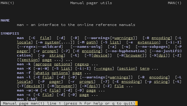 UNIX manual page