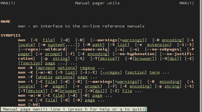 UNIX manual page